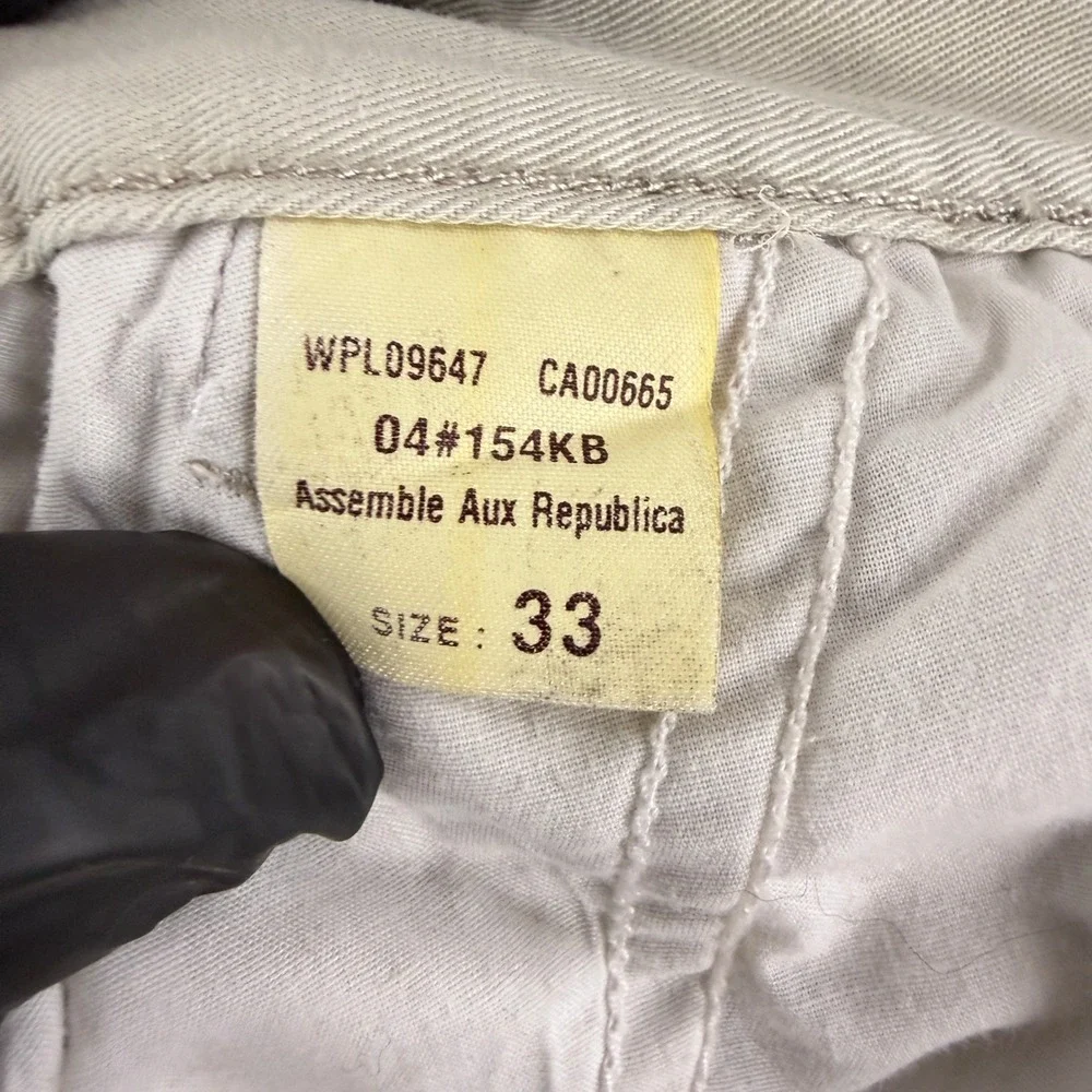 Vintage Moschino Chino Shorts Men's 33 Beige Cotton Twill Pleated Casual Khaki